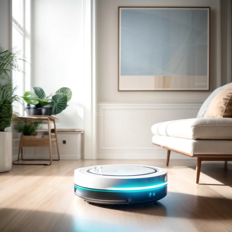 Staubrin KI-Saugroboter beim Reinigen eines Wohnzimmers